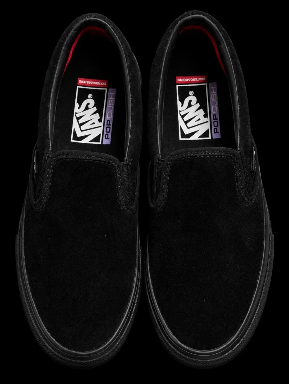 Vans Black Suede Slip-On Loafers